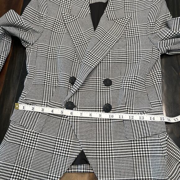 Elie Tahari Womens Blazer Black Plaid One Button Stretch Work Suit Jacket Sz 2 - Picture 6 of 9
